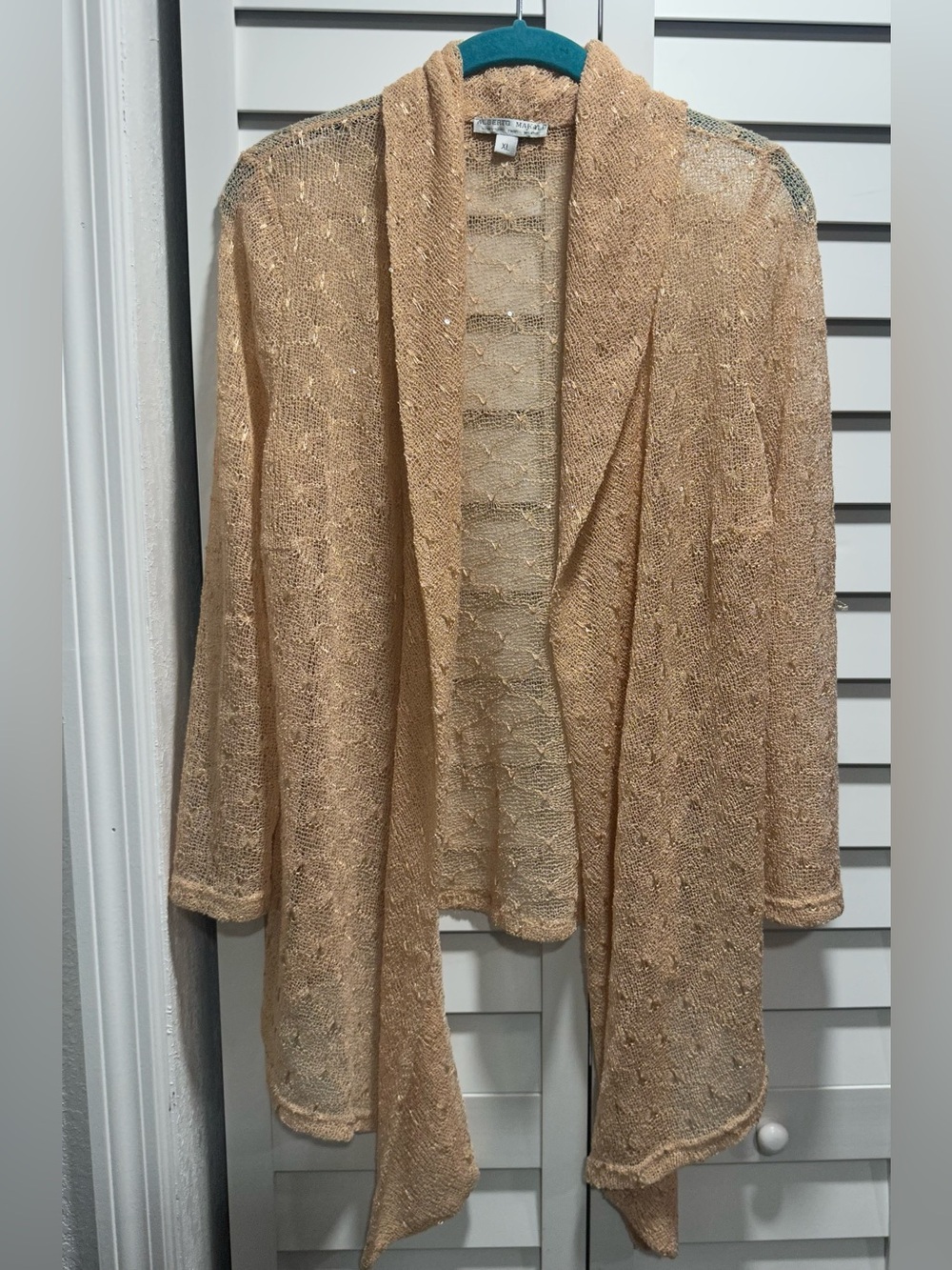 Alberto Makali Open-Knit Beige Cardigan